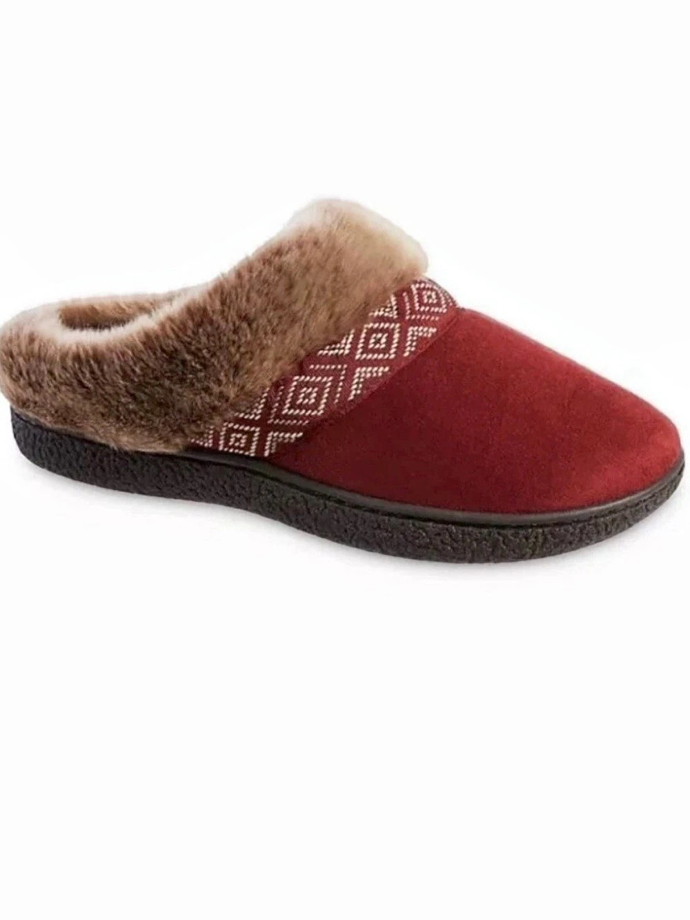 Isotoner Women Eco Comfort Memory Foam Slippers Chili Pepper Red LG 8.5-9 NEW